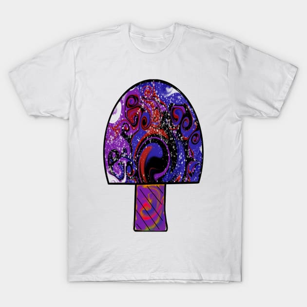 Spacey mushrooms T-Shirt by Orchid's Art